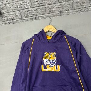 LSU Tigers Youth Hoodie Pro Edge Purple Yellow Embroidered Logo Size 16/18 XL